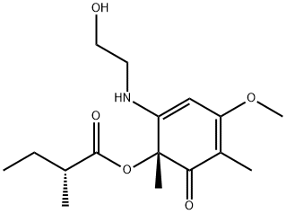 (R)-2-Methylbutanoic acid (1R)-2-[(2-hydroxyethyl)amino]-4-methoxy-1,5-dimethyl-6-oxo-2,4-cyclohexadien-1α-yl ester
